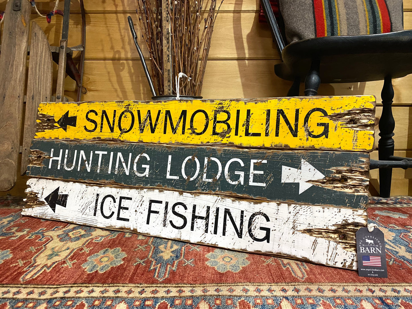 Lake life sign set