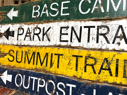 Mountain Climbing Hiking Sign Set