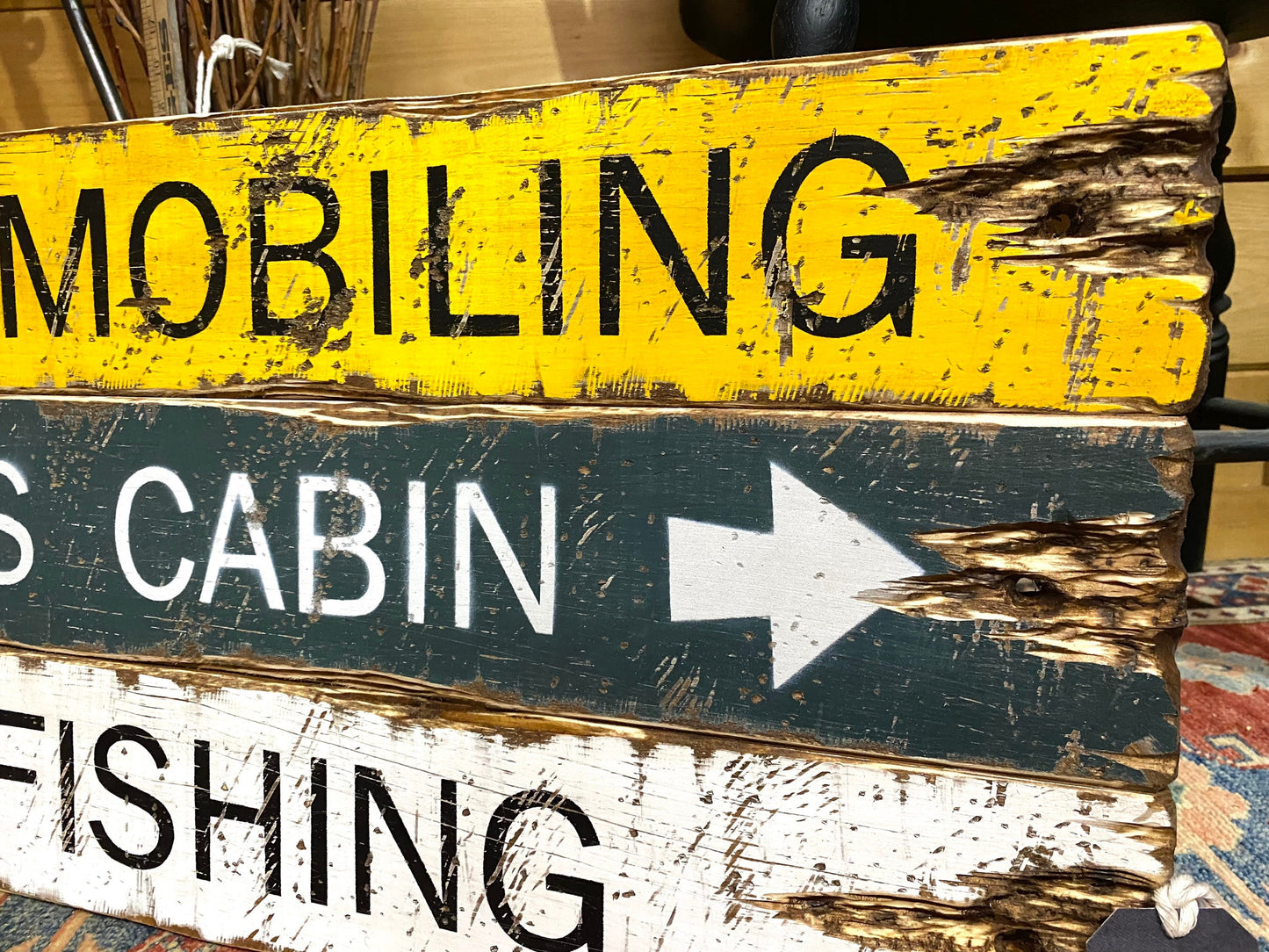 Ice Fishing & Dog Sledding Cabin Sign Set
