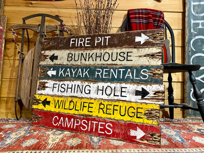 Fire Pit Wood Campfire Sign
