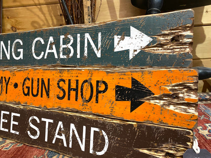 Deer Hunting Tree Stand Cabin Sign Set