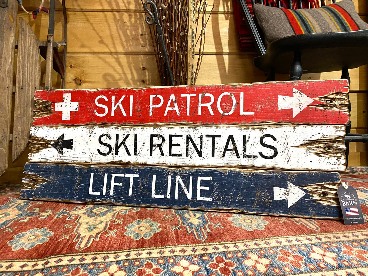 Ski Sign Set, Ski Patrol, Ski Rentals