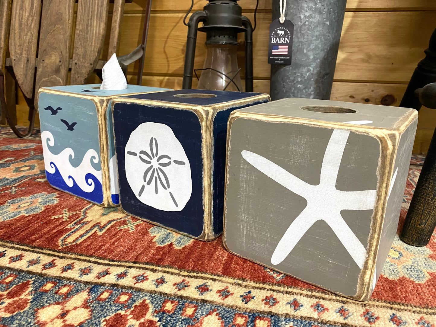 Starfish Tissue Box Cover, Coastal Beach House Decor