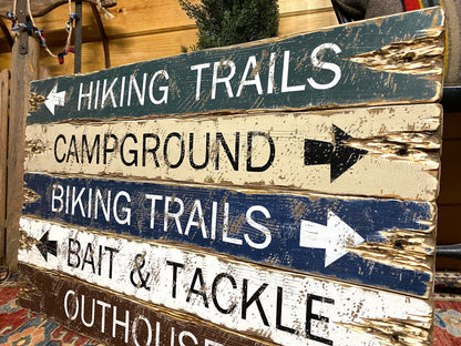 Log Cabin Sign Set , Hiking Biking National Park