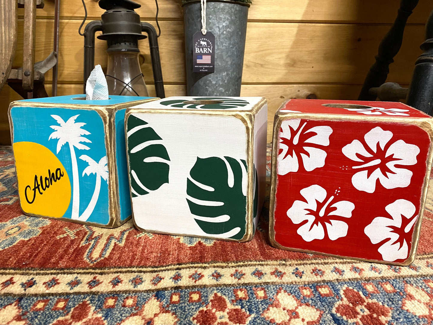 Aloha Hibiscus Tropical Flower Tissue Box Cover