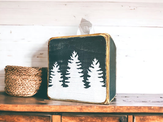 Pine tree tissue box