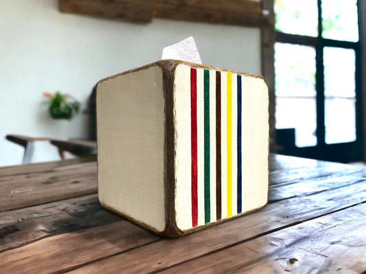 Cabin striped tissue box