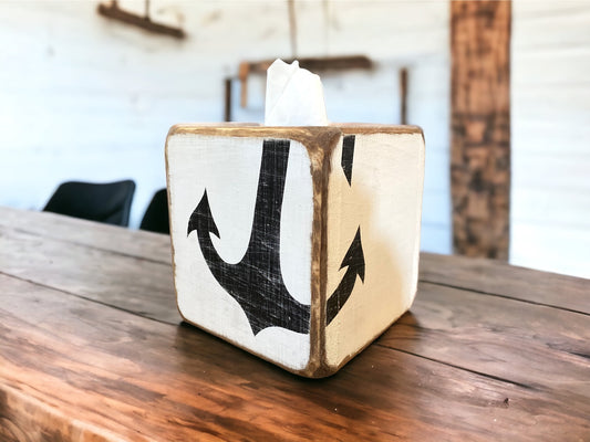 Nautical anchor tissue box