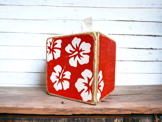 Hawaiian hibiscus flower tissue box