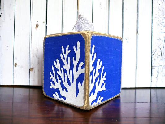 Ocean coral beach tissue box