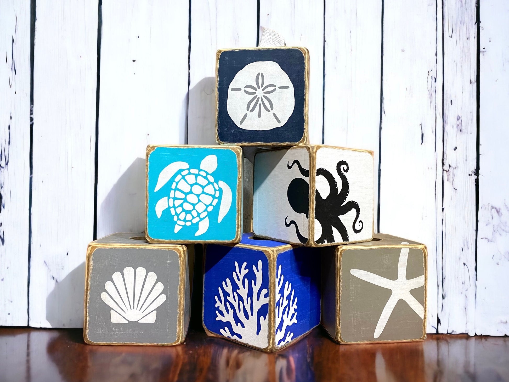 Ocean life beach tissue boxes