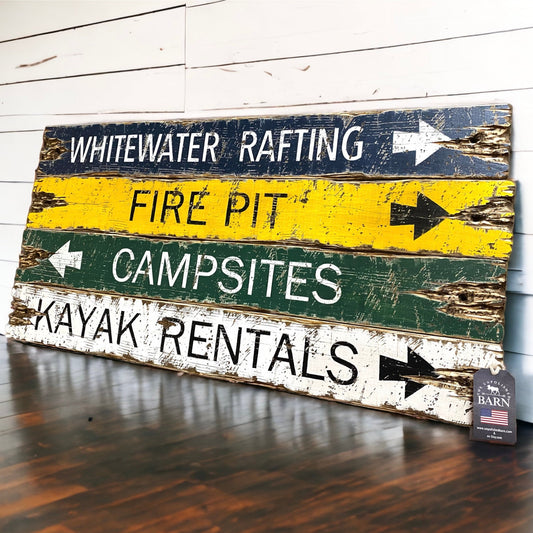 Whitewater rafting signs