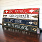 Rustic ski trail signs