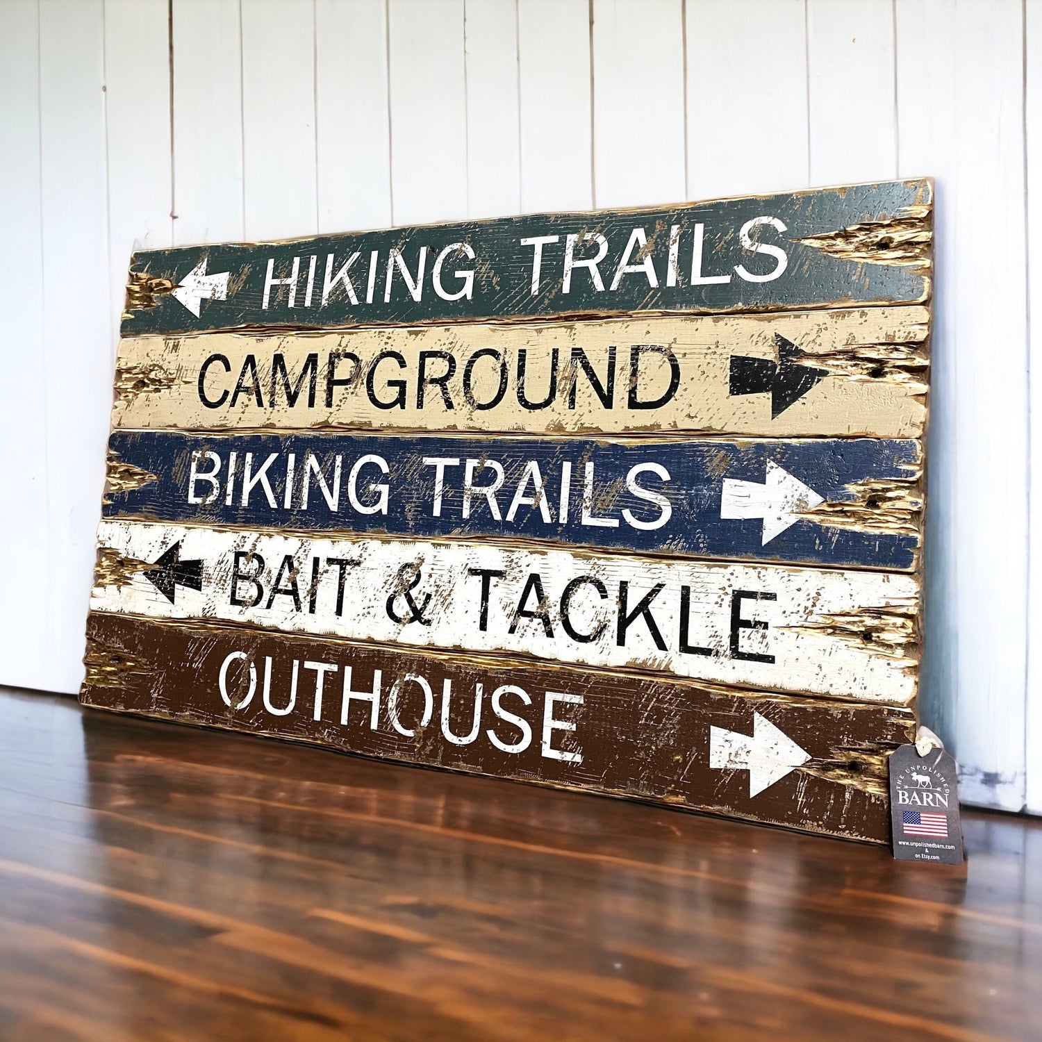 Hiking camping signs