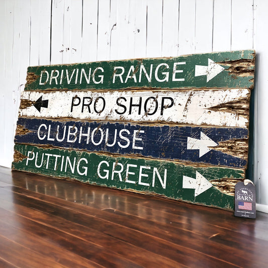 Driving range golfing signs