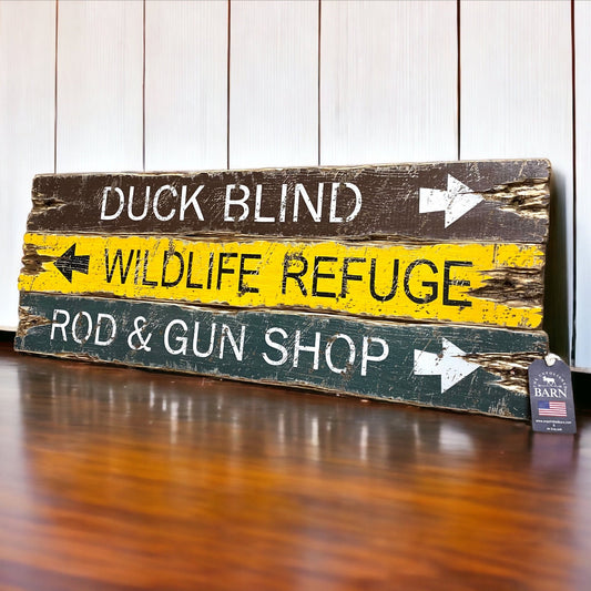 Duck blind waterfowl hunting sign