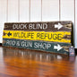 Duck blind waterfowl hunting sign