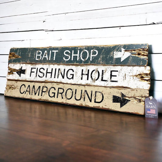 Fishing cabin wood signs
