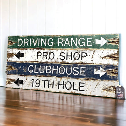 19th hole golfing sign set