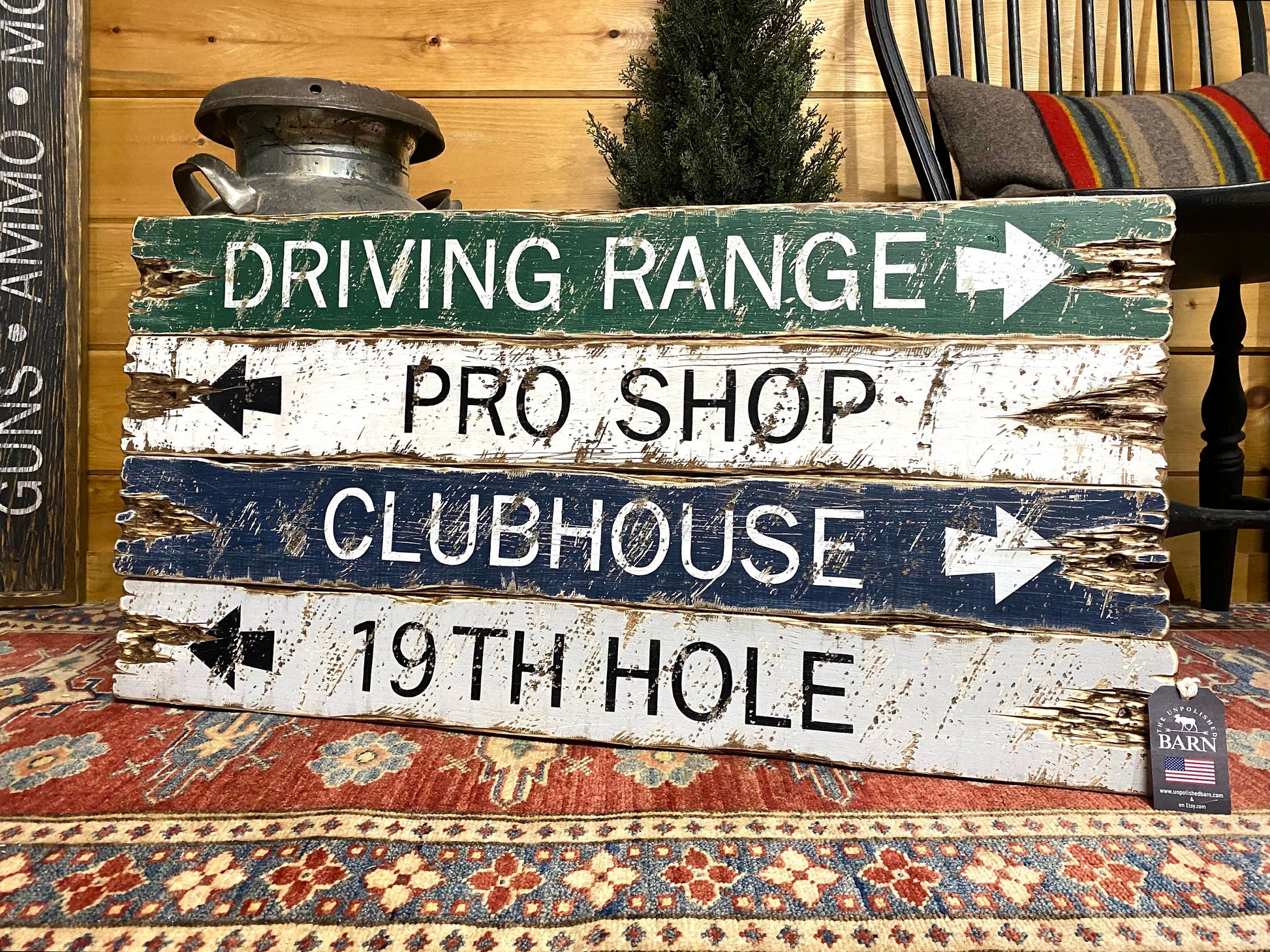 Golfing wood signs