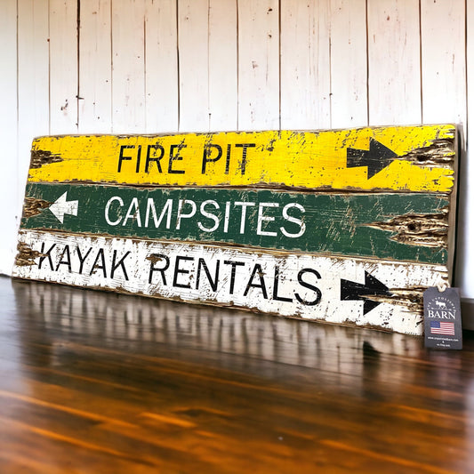 Camping sign set for kayaker