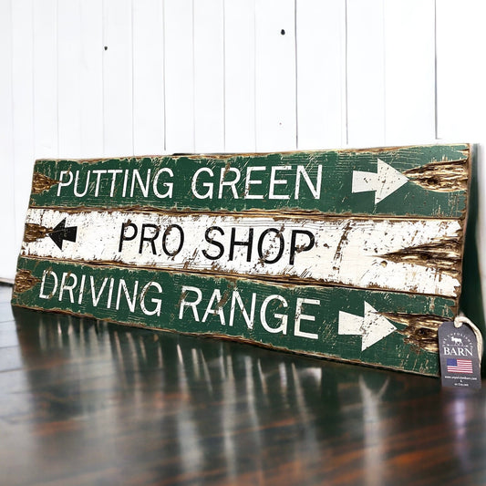 Golfing wood signs