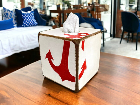 Nautical anchor tissue box 