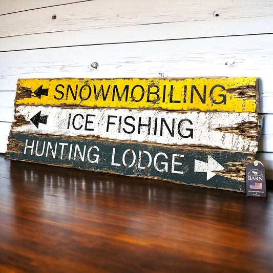 Ice fishing shack sign 