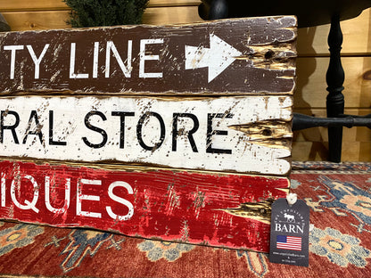 New England Country Store & Antiques Sign Set