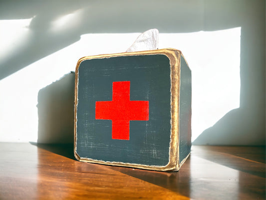 Army Swiss cross rustic tissue box cover