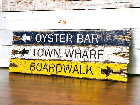 Oyster bar beach sign