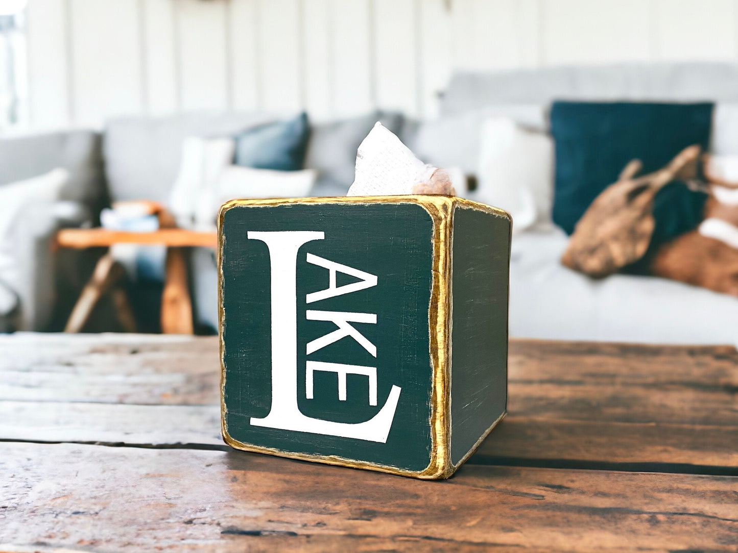 Lake House Anchor Tissue Box Cover