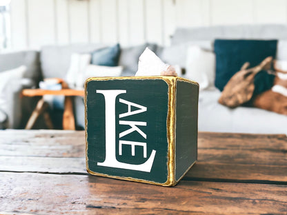 Lake House Anchor Tissue Box Cover