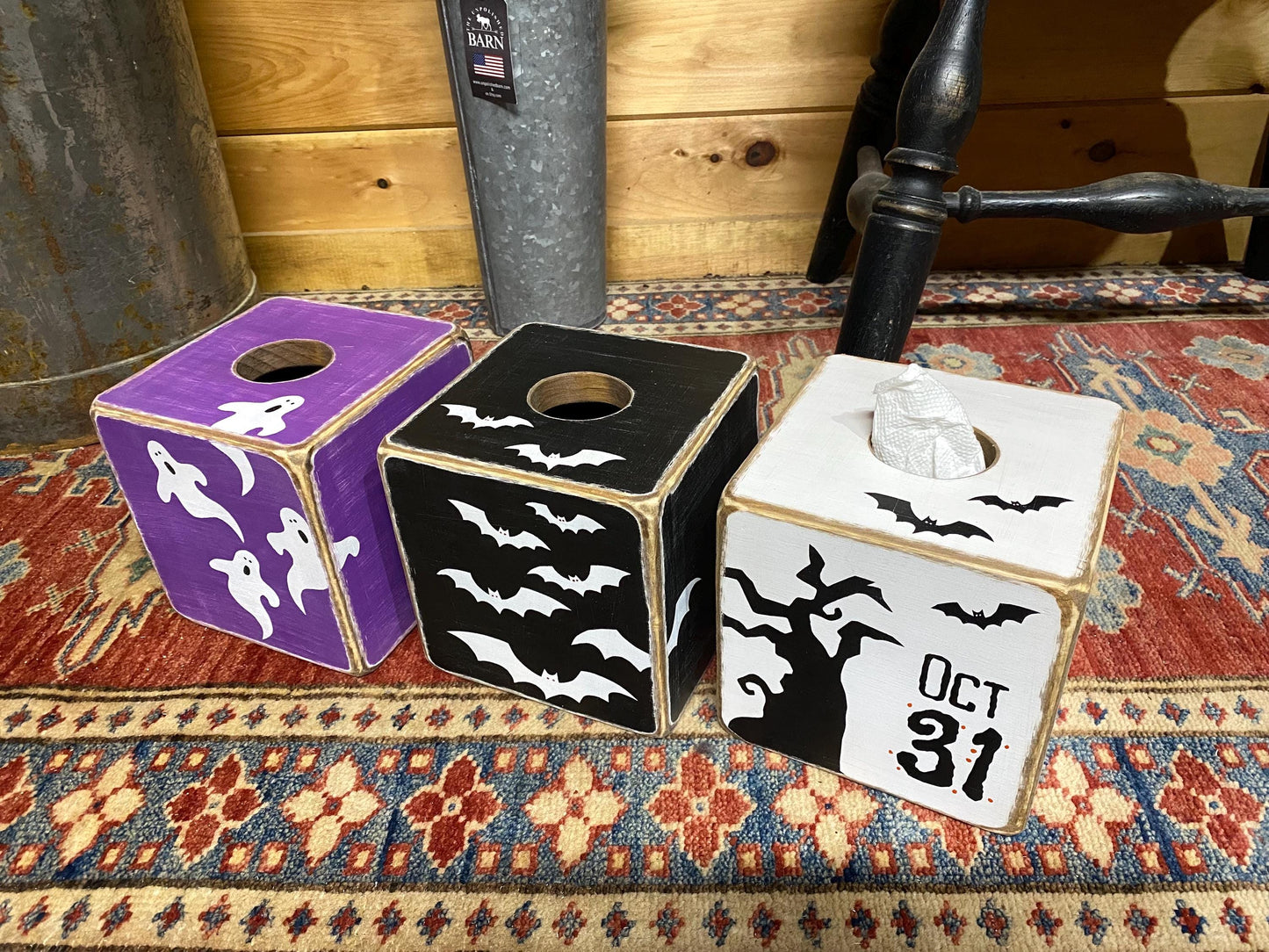 Rustic Halloween Tissue Box Cover