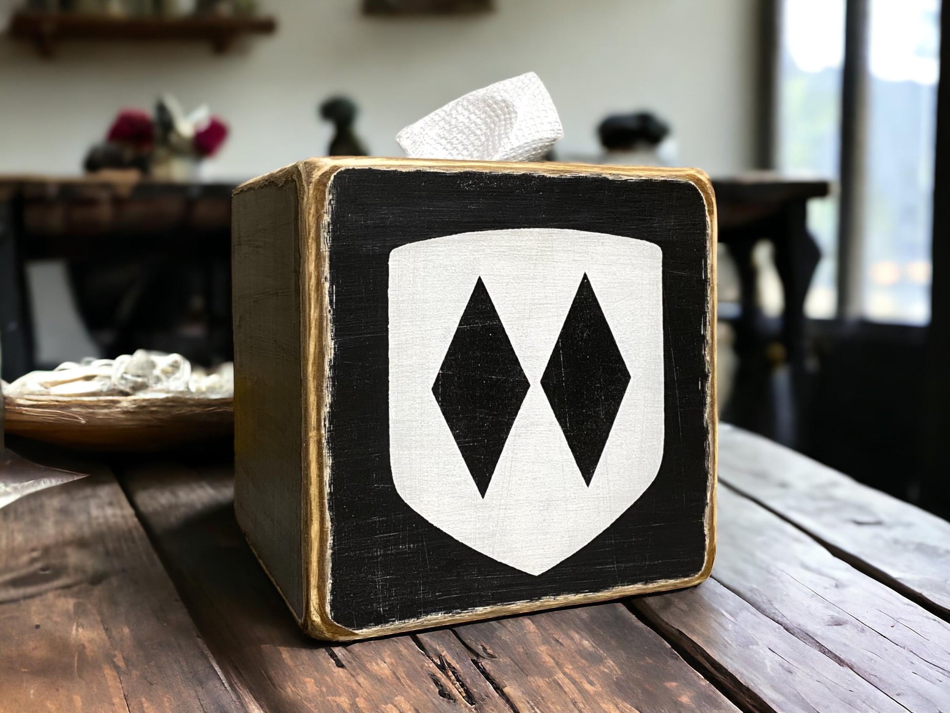Ski decor tissue box cover