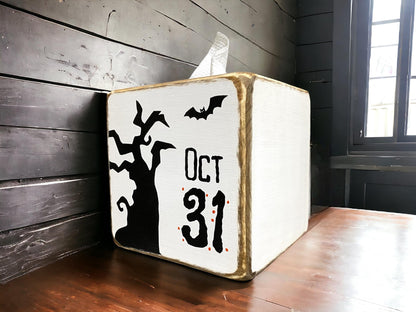 Rustic Halloween Tissue Box Cover