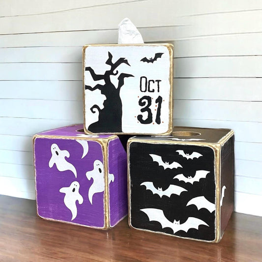 Rustic Halloween Tissue Box Cover