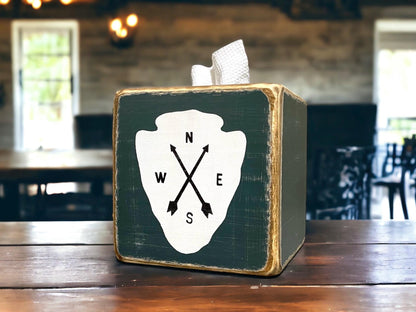 Arrowhead compass cabin tissue box