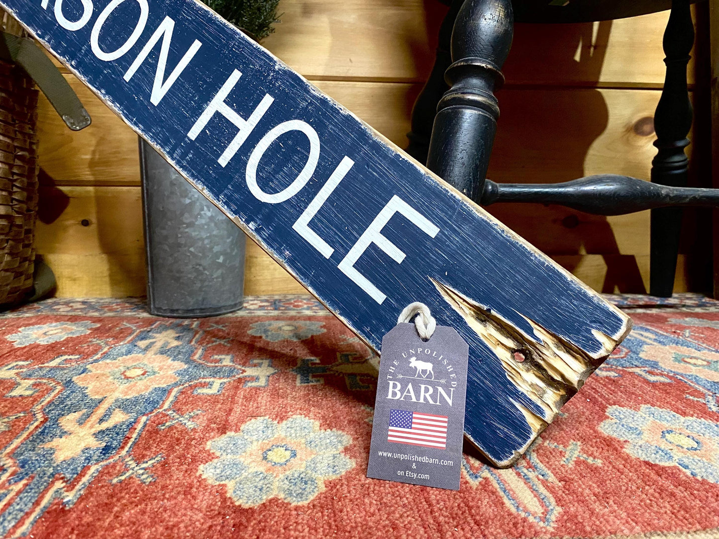 Jackson Hole Wyoming Rustic Wood Ski Trail Sign