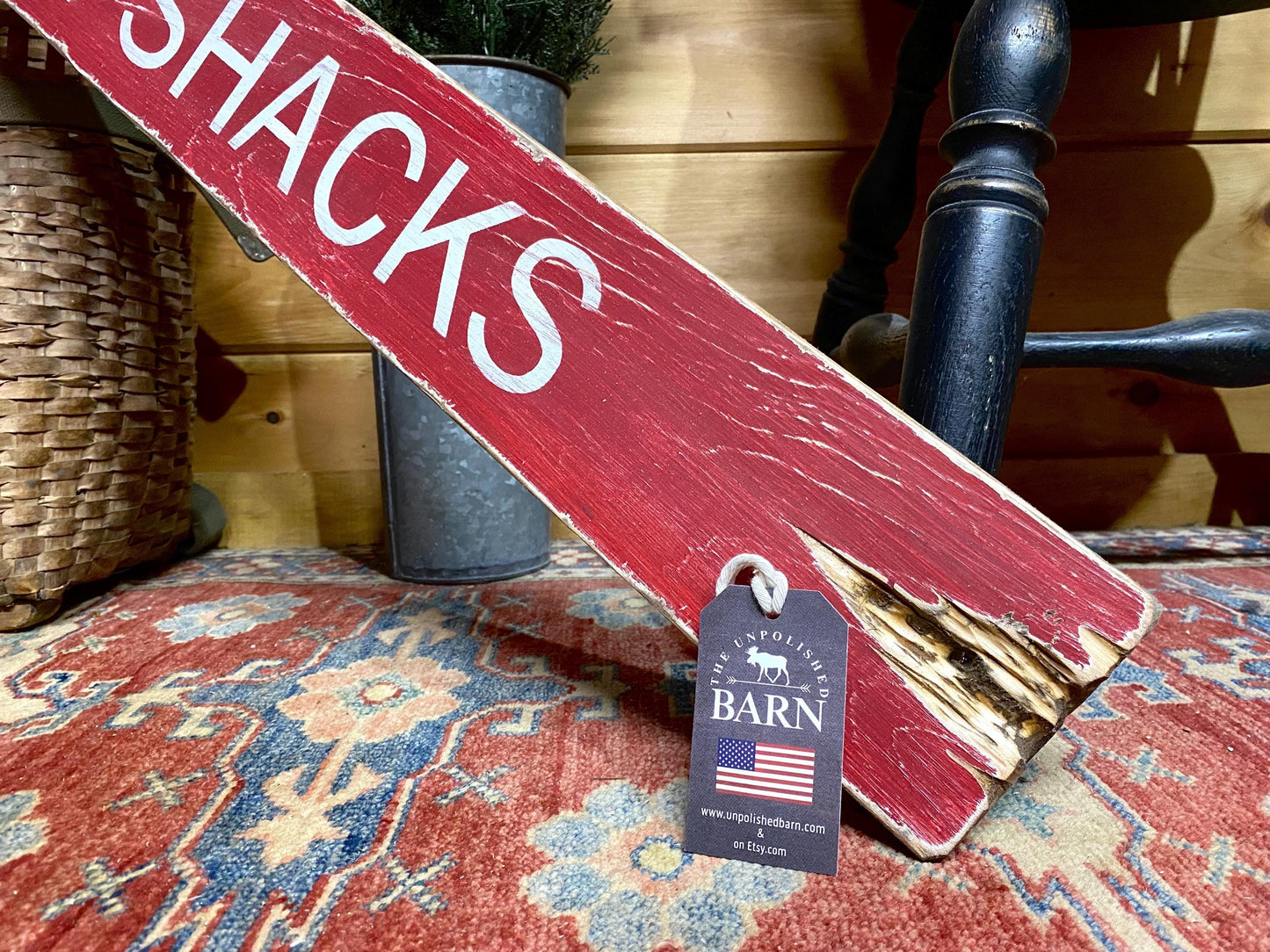 Ice Fishing Shacks Rustic Wood Sign