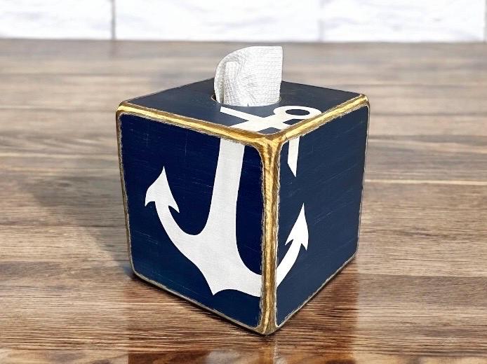 Nautical anchor tissue box