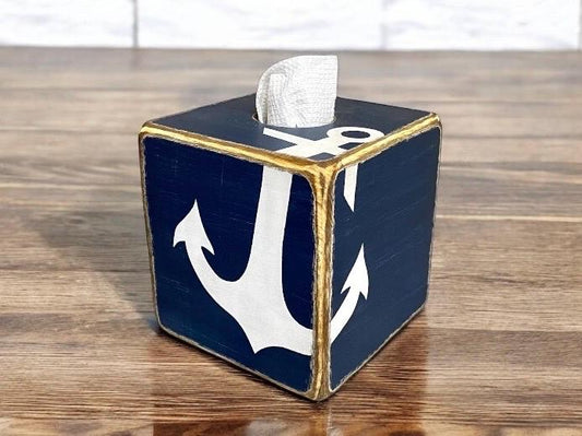 Nautical anchor tissue box