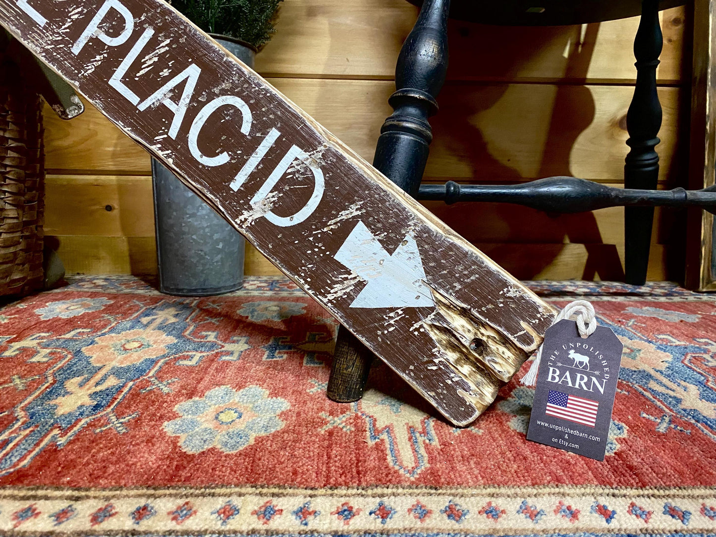 Lake Placid NY Rustic Adirondack Wood Sign